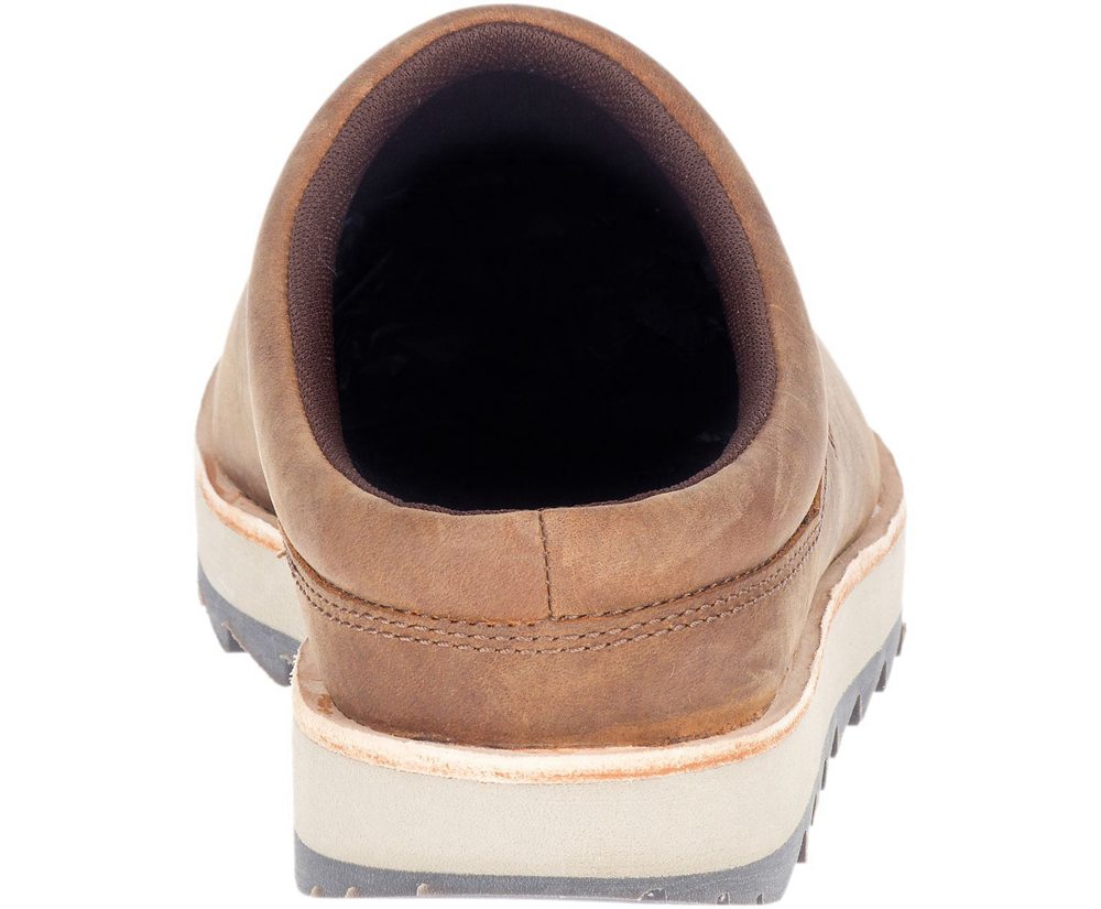 Merrell Slip Ons Brown - Juno Clog Leather - Mens 37HJKIWGT